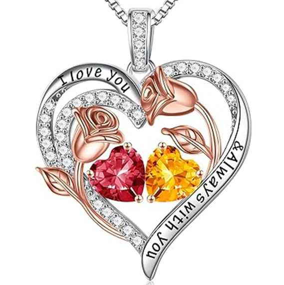 Iefil Valentines Day Gifts for Her - 925 Sterling Silver Rose Heart