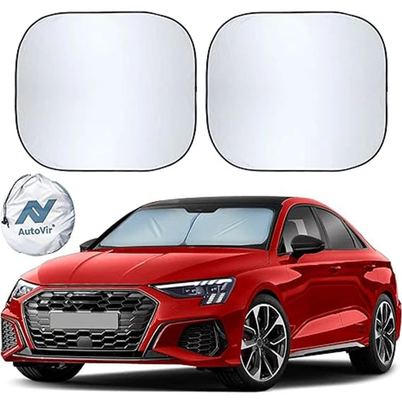 2 Piece Car Windshield Sun Shade Foldable