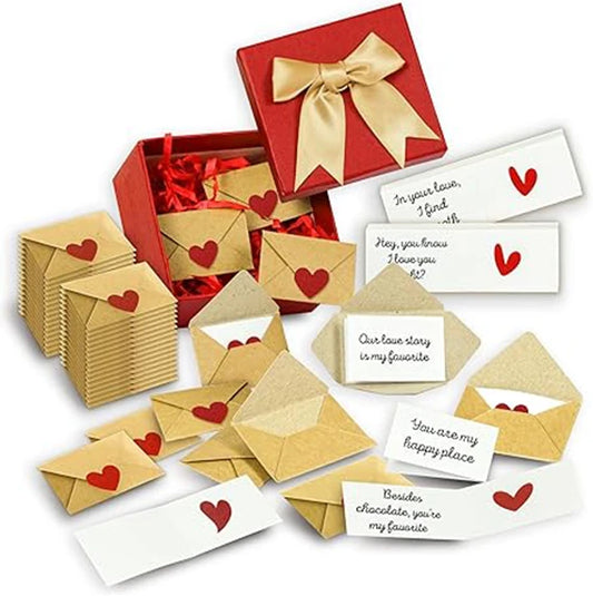 60 Mini Love Notes With Envelopes