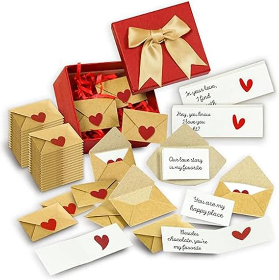 60 Mini Love Notes With Envelopes