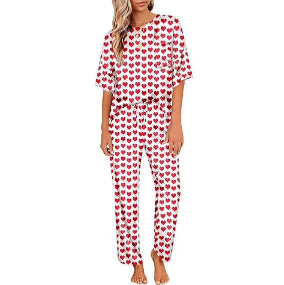 Ekouaer Womens Satin Silky Pajama Set Short Sleeve Shirt