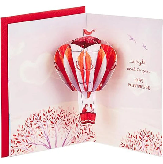Hallmark Paper Wonder Valentines Day Pop Up Card for Significant Other (Hot Air Balloon Valentine)